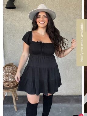 Blush & Day smocked cap sleeve dress large